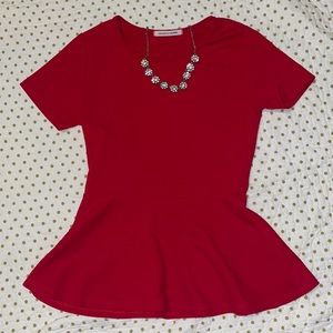 ✨4/$20✨Caution to The Wind Peplum Red Top
